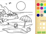 Jogo Livro para colorir da praia para crianças online