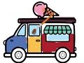 Jogo Coloração de caminhões de sorvete  online