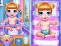 Jogo Cuidados com o bebê princesa gêmeas recém-nascidas  online