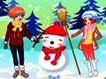 Jogo Vestir Crianças e Bonecos de Neve  online