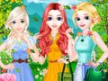 Jogo Vestido colorido da moda primavera  online