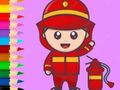 Jogo Livro de Colorir: Bombeiro  online