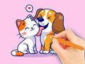 Jogo Livro para colorir: cachorro e gato  online