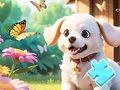 Jogo Quebra-cabeça: cachorro no jardim  online