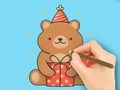 Jogo Livro para colorir: Urso de presente  online