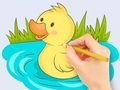 Jogo Livro para colorir: bebê pato nadando  online