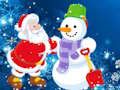 Jogo Quebra-cabeça Papai Noel e Boneco de Neve  online