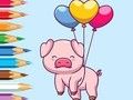Jogo Livro para Colorir: Porco Balão  online
