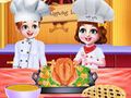 Jogo Chef Twins Jantar de Ação de Graças Cozinhando  online
