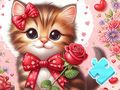 Jogo Quebra-cabeça: Gato Bowknot  online