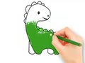 Jogo Livro para colorir: adorável bebê dinossauro  online