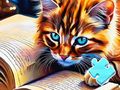 Jogo Quebra-cabeça: leitura de gatos  online