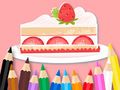 Jogo Livro para Colorir: Bolo de Morango  online