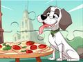 Jogo Quebra-cabeça: cachorro comendo pizza  online