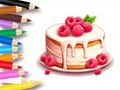 Jogo Livro para colorir: bolo de frutas vermelhas  online
