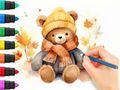 Jogo Livro para colorir: Urso de outono  online