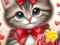 Jogo Quebra-cabeça: Gato Rosa  online
