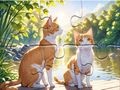 Jogo Quebra-cabeça: gatos em pares  online