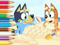 Jogo Livro para colorir: Bluey na praia  online