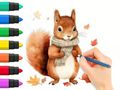 Jogo Livro para colorir: esquilo de outono  online