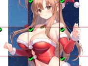 Jogo Quebra-cabeça de azulejos de meninas de anime com vestido vermelho  online