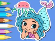 Jogo Livro para colorir: sereia água-viva  online