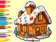 Jogo Livro para Colorir: Casa de Doces de Natal  online