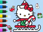 Jogo Livro para colorir: Olá Kitty Natal  online