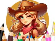 Jogo Livro para colorir: Cowgirl  online