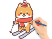Jogo Livro para colorir: cachorrinho de esqui  online