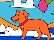 Jogo Cor por código: cachorro amarelo  online