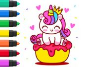 Jogo Livro para colorir: Cupcake Unicorn  online