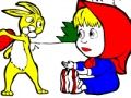 Jogo Masha e coloração de coelho  online