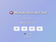Jogo Teste de habilidade de multiplicação online