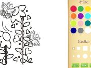 Jogo Borboletas e flores para colorir para crianças online