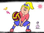 Jogo Coloração divertida de vôlei online