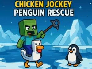 Jogo Jockey de frango: resgate de pinguins online