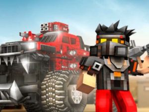 Jogo Carros em blocos: batalha de carro online