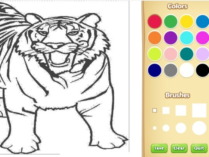 Jogo Livro para colorir tigre online