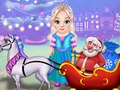 Jogo Little Elsa limpa carruagem de Natal online