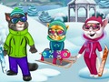 Jogo Diversão de inverno de gatos  online
