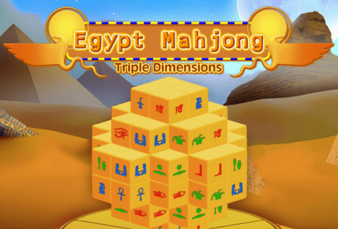 Jogo Mahjong Egito Tamanhos triplos  online
