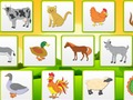 Jogo Animais da fazenda crianças aprendendo a memória  online