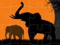 Jogo Silhueta de elefante quebra-cabeças  online