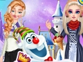 Jogo Estilo de inverno das princesas e do Olaf  online
