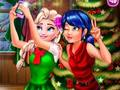Jogo Selfie de Natal de Joaninha e Elsa  online