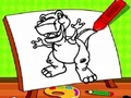 Jogo Dinossauro para colorir fácil para crianças  online