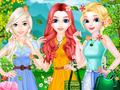 Jogo Vestido colorido da moda primavera  online