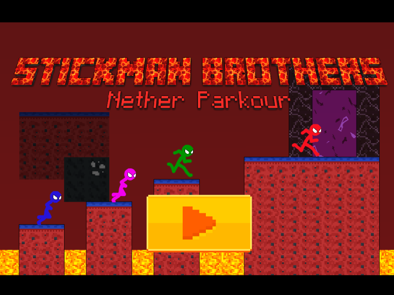 Jogo Stickman Brothers Nether Parkour online