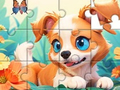 Jogo Quebra-cabeça: cachorro e jardim  online